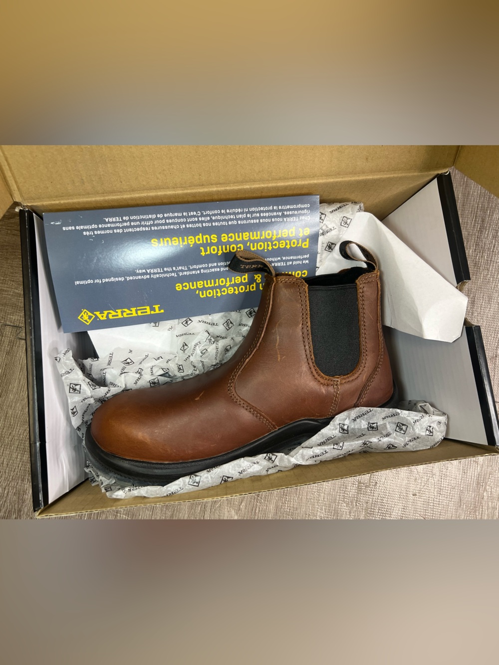Terra Brown Leather Chelsea Work Boot Unisex New Fast Shipping